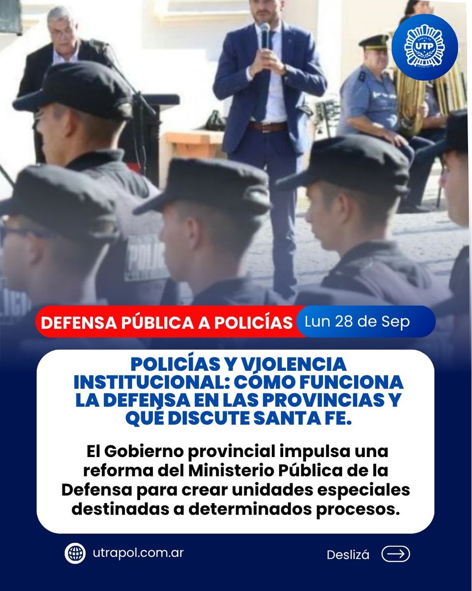 utrapolsantafe's tweet photo. UNA DIFERENCIA INSTITUCIONAL
En provincias como Córdoba, la legislación coloca la defensa por actos de servicio a cargo de la institución policial. En Tierra del Fuego, la función corresponde a la Asesoría Letrada de la Policía. https://t.co/is9Zc0yzBr