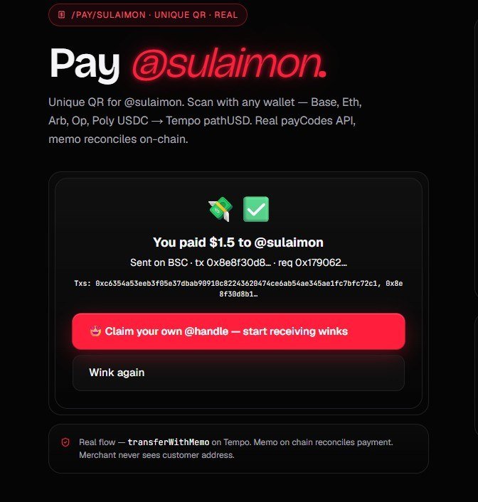 WinkPay_'s tweet photo. Sulaimon is a coffee vendor ...

    He accepts crypto for payment..

       Most times his customers pay him in different networks..

          Base, Bsc, Eth, Pol, you name it.. His wallet balance is always terrible

            Most day he looses tracks of his balances, not to even talk about the stress of bridging them all.

But ever since he started using @WinkPay_, life has been easier?

Sulaimon receives hundreds of payments a day and worries less about the different network they come in... 

No matter the evm network they come in, they all settle under one chain..

Making this possible is @WinkPay_ under @tempo network,

Being a vendor just got better.