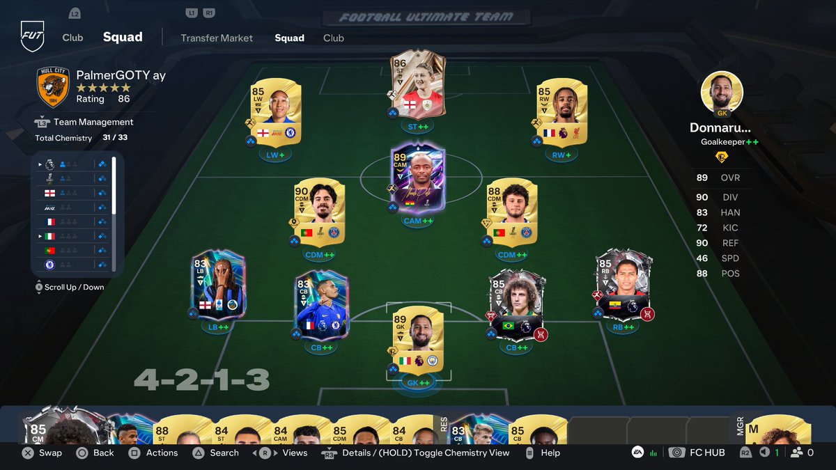 PalmerFIFA's tweet photo. Havent seen anyone post this with a mid team like mine. These tactics help a lot if u struggle with defending but u can be punished very easily by better players, making some games 50/50 (valencia is top 3 rb but luiz lacks pace anticipate and jockey that makes him underwhelming) https://t.co/6xQdtADK6V