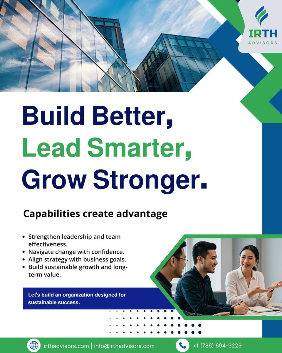 IrthAdvisorsllc's tweet photo. 𝗕𝘂𝗶𝗹𝗱 𝗕𝗲𝘁𝘁𝗲𝗿. 𝗟𝗲𝗮𝗱 𝗦𝗺𝗮𝗿𝘁𝗲𝗿. 𝗚𝗿𝗼𝘄 𝗦𝘁𝗿𝗼𝗻𝗴𝗲𝗿. 🚀
#OrganizationalAdvisory #BusinessConsulting #Leadership #Strategy #OrganizationalDevelopment #BusinessGrowth #irthadvisors https://t.co/4AKBzlM63q
