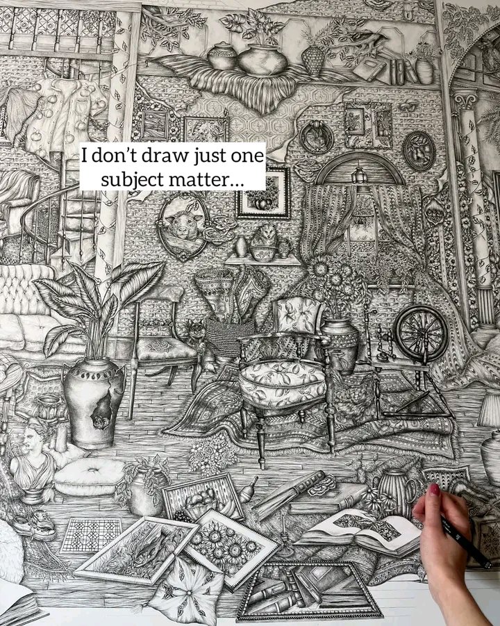 AnnaBanana62801's tweet photo. Drawing what I love ❤️ are you more of a tree , bird , nature of a human emotion or imaginary space sort of person ? 
#usaArt #viral #like https://t.co/nFrGLt32w6