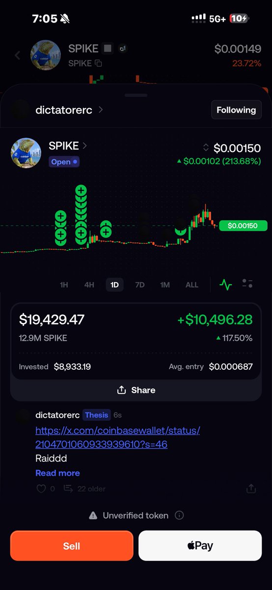 Declarehimself's tweet photo. @CoinbaseWallet Spike is the name :) https://t.co/CUcGESldkG