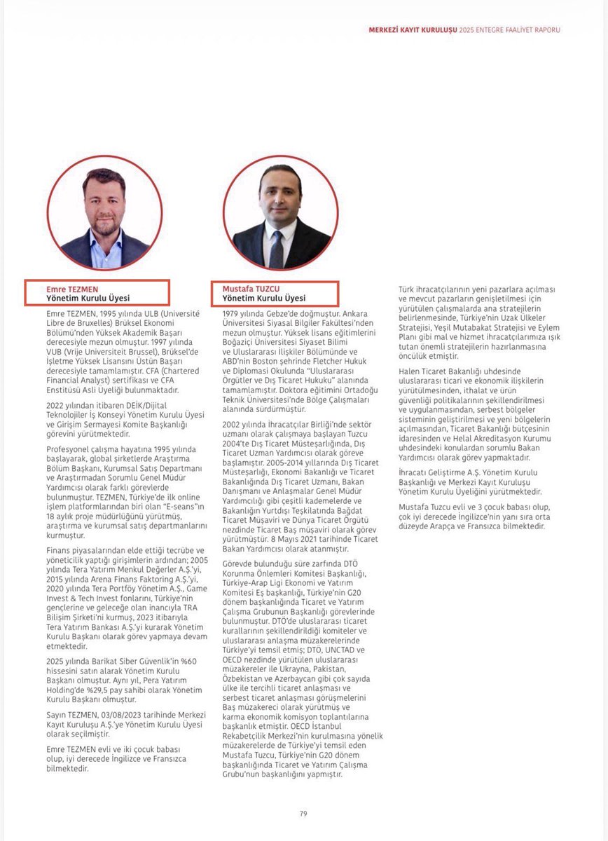 KendineMuhabir's tweet photo. Fon vurgununda skandallar bitmiyor!

“Fon vurgunu suç örgütünün ilişkiler ağını deşifre ediyoruz” diyen Deniz Yavuzyılmaz  paylaştı;

“Emre Tezmen ile Sayan ailesi arasındaki kritik bir bağlantıyı ortaya çıkardık.

Emre Tezmen’in Dış Ekonomik İlişkiler  Kurulu (DEİK)’in Türkiye-Finlandiya İş Konseyi Başkanı yapılmasının ardından;

Fatma Betül Sayan Kaya’nın ablası Ayşe Hilal Sayan Koytak’ın da 5 Eylül 2026’da Finlandiya Büyükelçisi olarak atandığını tespit ettik.

Peki Emre Tezmen, devletin finans piyasalarındaki kozmik odası olan;

Merkezi Kayıt Kuruluşu’nun yönetim kurulunda kiminle birlikte yer alıyordu?

DEİK Finlandiya sürecinin yürütücüsü olan Ticaret Bakan Yardımcısı Mustafa Tuzcu ile! 

Yani hepsi birbiriyle bağlantılı, hepsi bir ekip ve hepsi her şeyi biliyordu!

Ticaret Bakan Yardımcısı Mustafa Tuzcu ve Finlandiya Büyükelçisi Ayşe Hilal Sayan Kotak da derhal görevden alınmalıdır!”