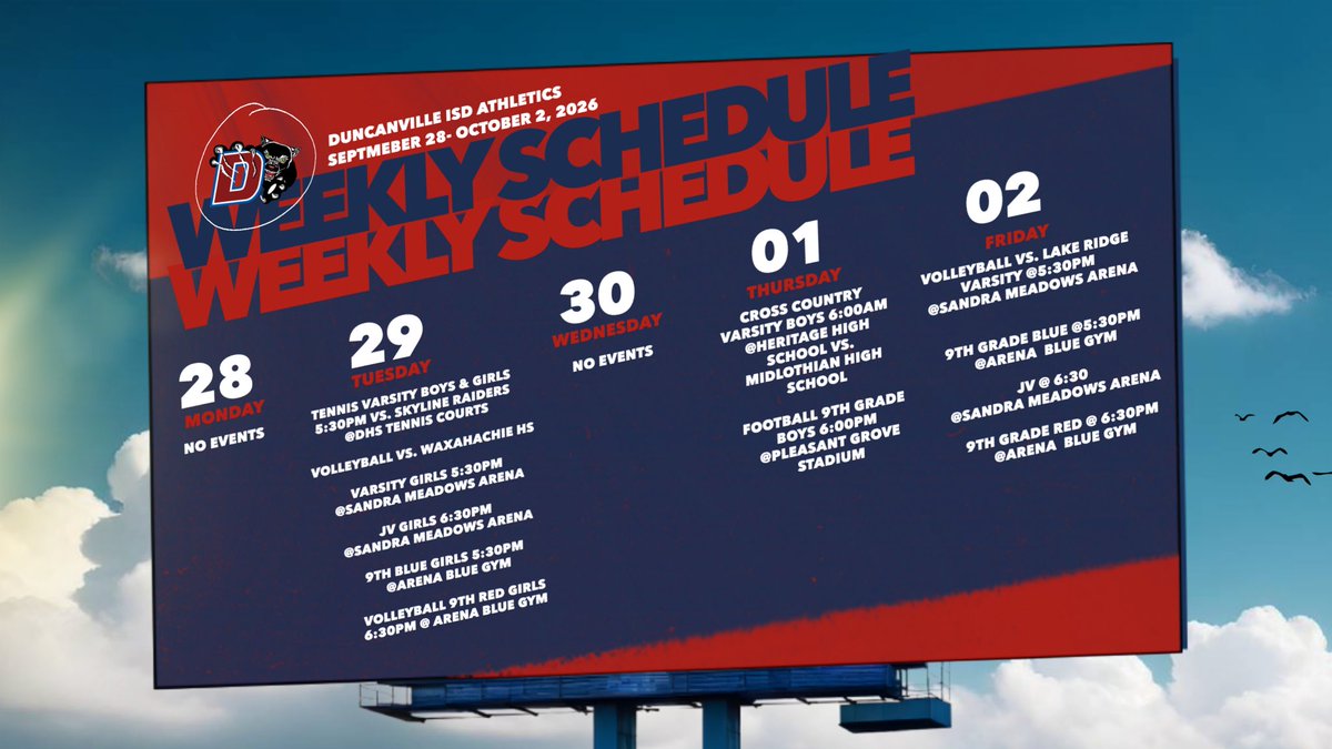PanthersSports's tweet photo. 🐾 Here’s what’s happening in Panthers Athletics 🐾 
Purchase all game tickets below! 
🎟️ :https://t.co/aSdhAmv6J7
#CityofChampions #PantherPride https://t.co/0GiDgcs124