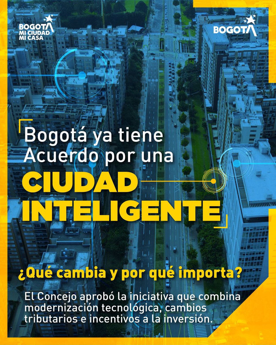 BomberosBogota's tweet photo. Bogotá avanza con el #AcuerdoPorUnaCiudadInteligente, que impulsa la economía, moderniza el alumbrado público, simplifica el sistema tributario y fortalece la inversión.

El @ConcejoDeBogota aprobó el Proyecto de Acuerdo, un paso hacia una ciudad más competitiva y conectada. https://t.co/o9c348MPhX