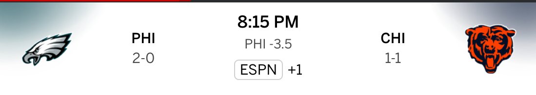 bettrplays's tweet photo. 🏈 NFL MNF

Eagles -3.5 - 1.89

Only play I can see here 🫡

#Gambling𝕏 #NFLPredictions https://t.co/saxA9wWLP4