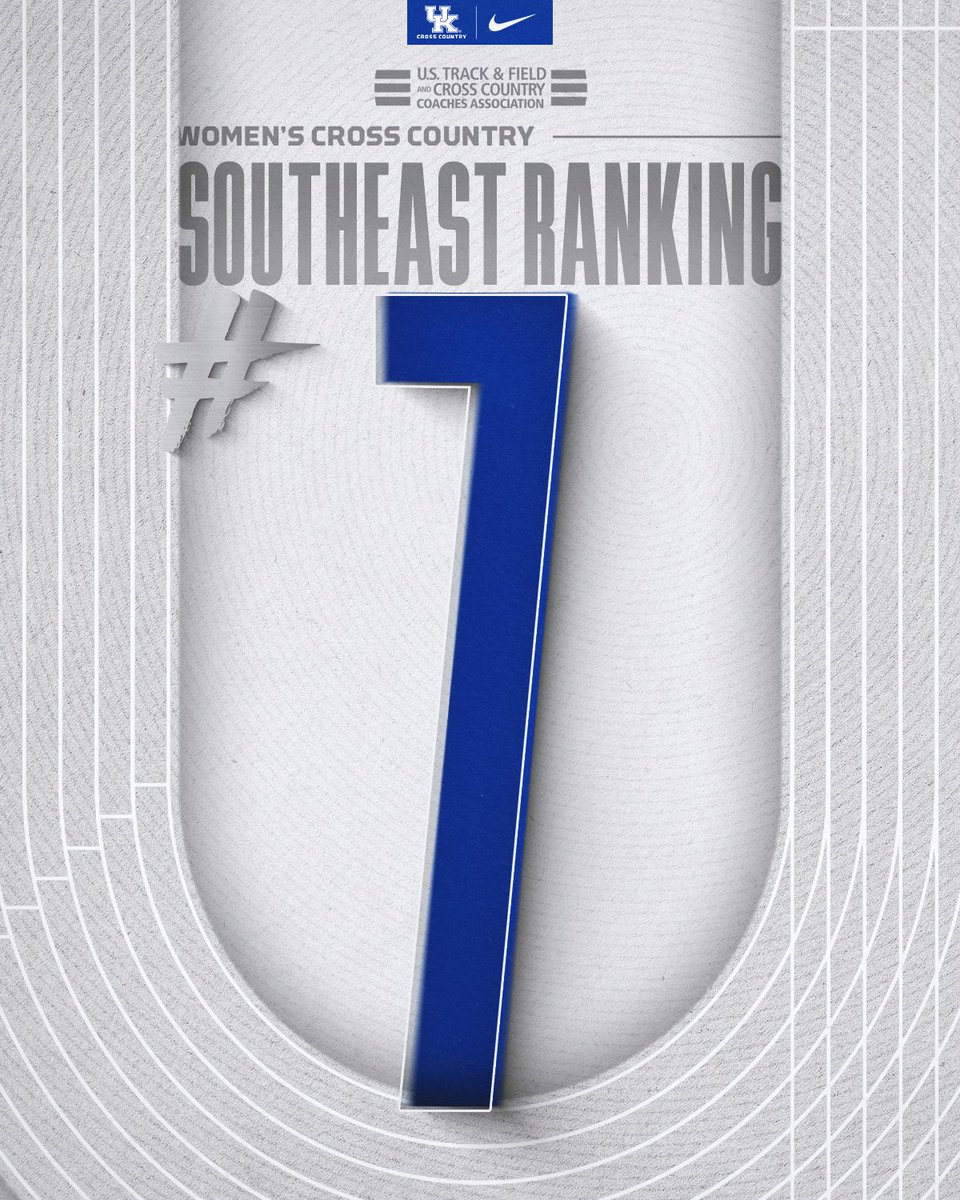 KentuckyTrack's tweet photo. Moving on up 📈

Kentucky moves up to No. 7️⃣ in this week’s USTFCCCA Women’s Southeast Ranking‼️👏

#WeAreUK | #UKXC https://t.co/MOvZSBoYLk