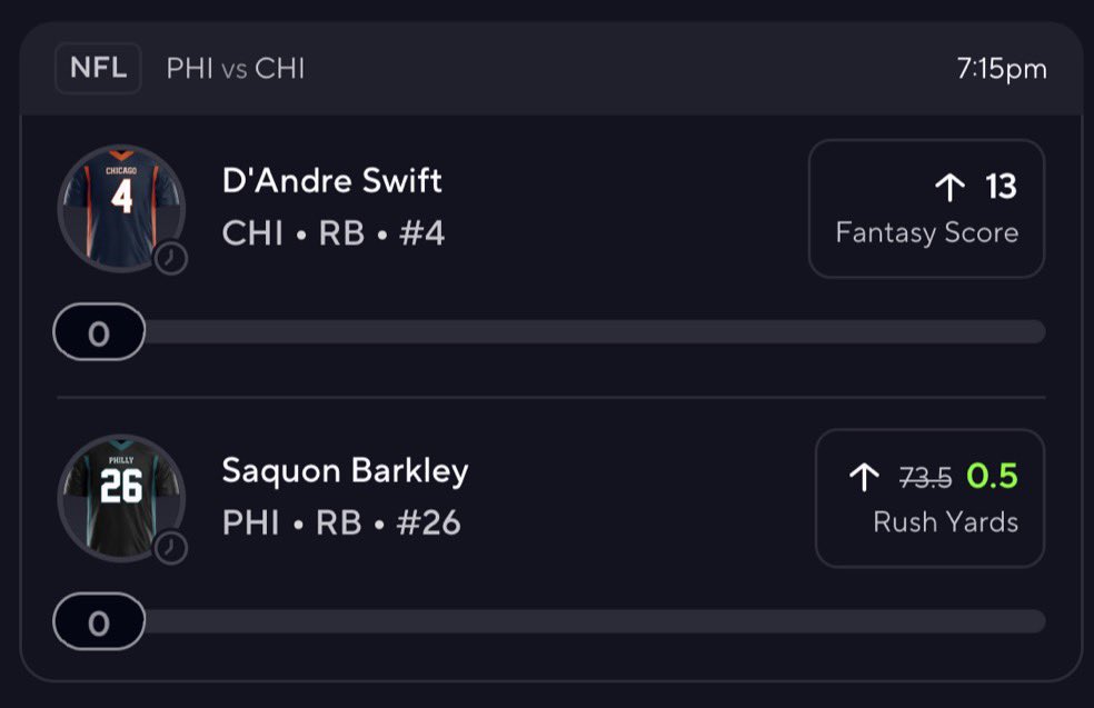 ToroLocks's tweet photo. PrizePicks Free Square Promo ‼️

Pairing With D’Andre Swift Over 13 Fantasy Score 

• 62% Lean Over 🎯

• Over In 2/2 H2H 📈

• Iceman Out. Bears Are Starting QB3 Case keenum, they are gonna rely heavy on the run tonight. 

📊USE CODE “TORO” FOR 20% OFF @IntelliPickz 

#Gambling𝕏 #PrizePicks #NFL