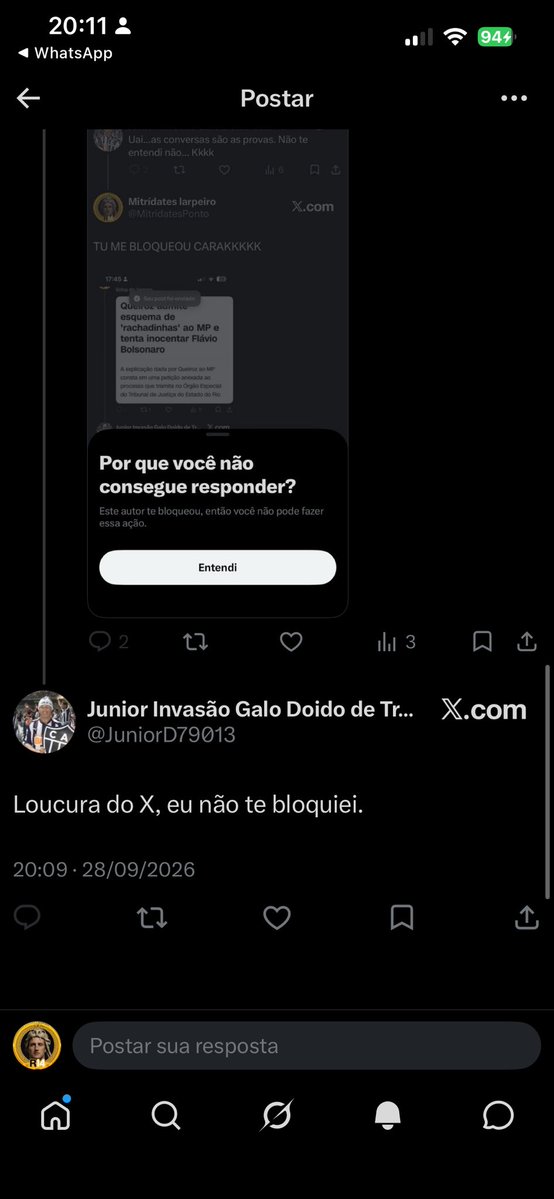 MitridatesPonto's tweet photo. @JuniorD79013 @senna_yasmim Parece q é bug mesmo, ou o cara do post original me bloqueou 
Se eu abro teu post não consigo te responder, mas se eu respondo pela aba de notificações ainda consigo https://t.co/WFlCAoQ8TQ