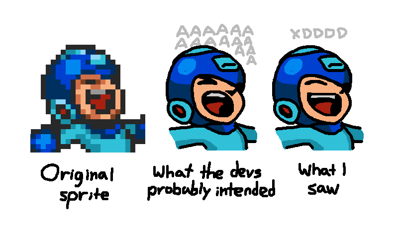RaitoADV's tweet photo. This reminds me of how I've always seen Mega Man's damage sprite in Mega Man 7 lol https://t.co/QDI5ftZi1D