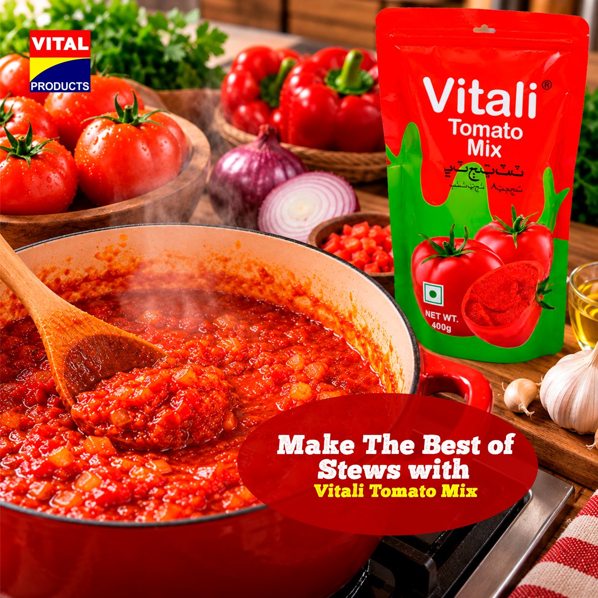 VProductsplc's tweet photo. That stew you keep coming back to? It starts with a rich tomato base. Vitali Tomato Mix helps you build the colour, body and tomato goodness your Nigerian stew needs—perfect for rice, yam, plantain and more.

#VitalProducts #VitaliTomatoMix https://t.co/ngSBeURNrW