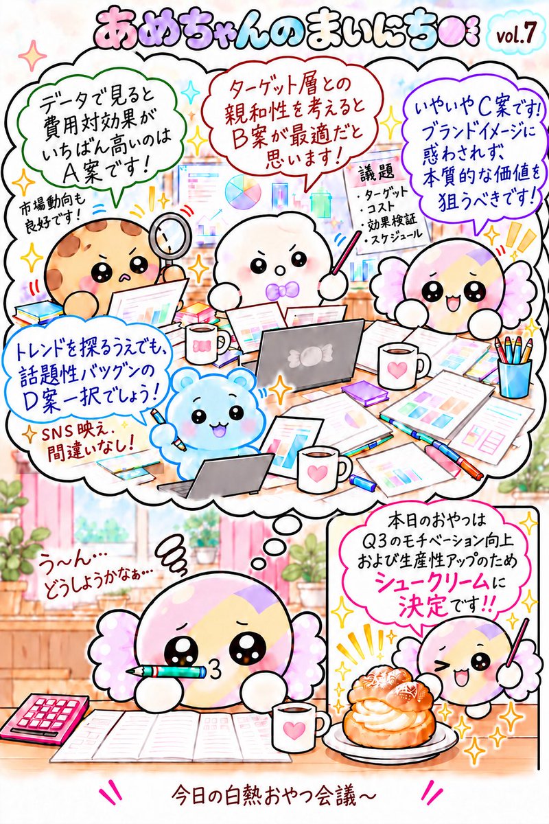 achiyo's tweet photo. あめちゃんず、まさかのバリバリ働いてる⁈
#あめちゃん #オリジナルキャラクター
#漫画 #ゆるいイラスト https://t.co/iOp92T9Doe
