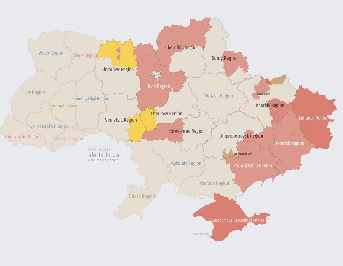 EuromaidanPR's tweet photo. Cancellation of ballistic threat for Kyiv https://t.co/ADCzJ8mNgC