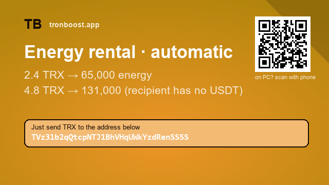 DignaBearea3's tweet photo. Hesitating before every withdrawal because of fees?
Send TRX, energy arrives in a minute
Address : TVz31b2qQtcpNTJ1BhVHqUWkYzdRenSSSS
Energy arrives within a minute of your TRX ●
Same thing works from my profile link
#USDTfee #Toncoin https://t.co/rDLICYfL2d