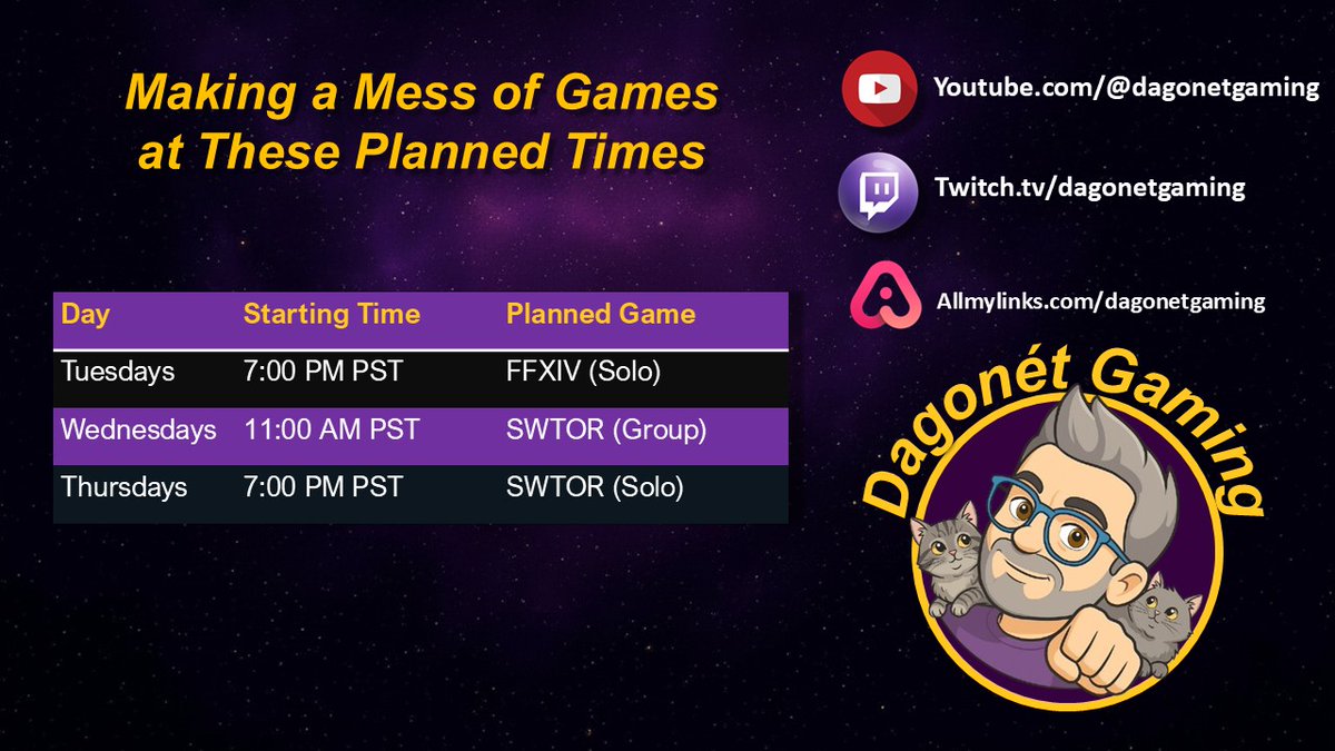 DagonetGaming's tweet photo. Things are starting to get spooky around here!
Including the fact that our house has to get tented for termites soon!
Before we have to move out, come check out the streams.
https://t.co/dIrKpyWI12
https://t.co/OM2nG7wIm7
#ffxiv #SWTOR #twitch #youtube https://t.co/UtNFOhqW17