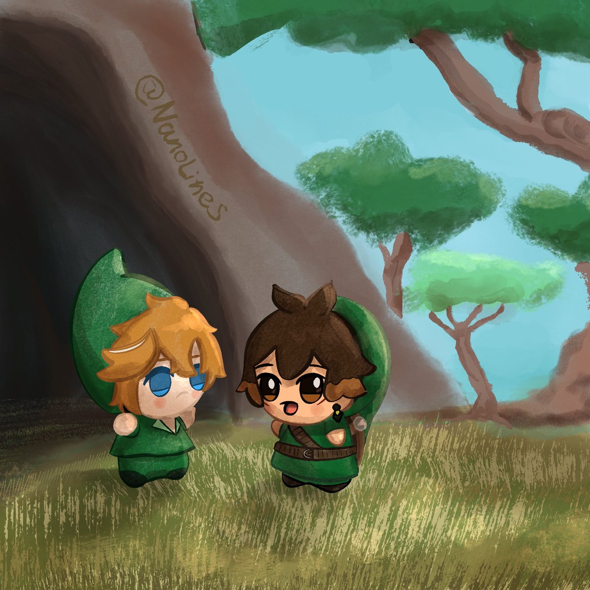 NanoLines's tweet photo. They are cosplaying Link and Mido for the upcoming Linktober. 
#tartali #linktober2026 https://t.co/n5pBgNK4KM