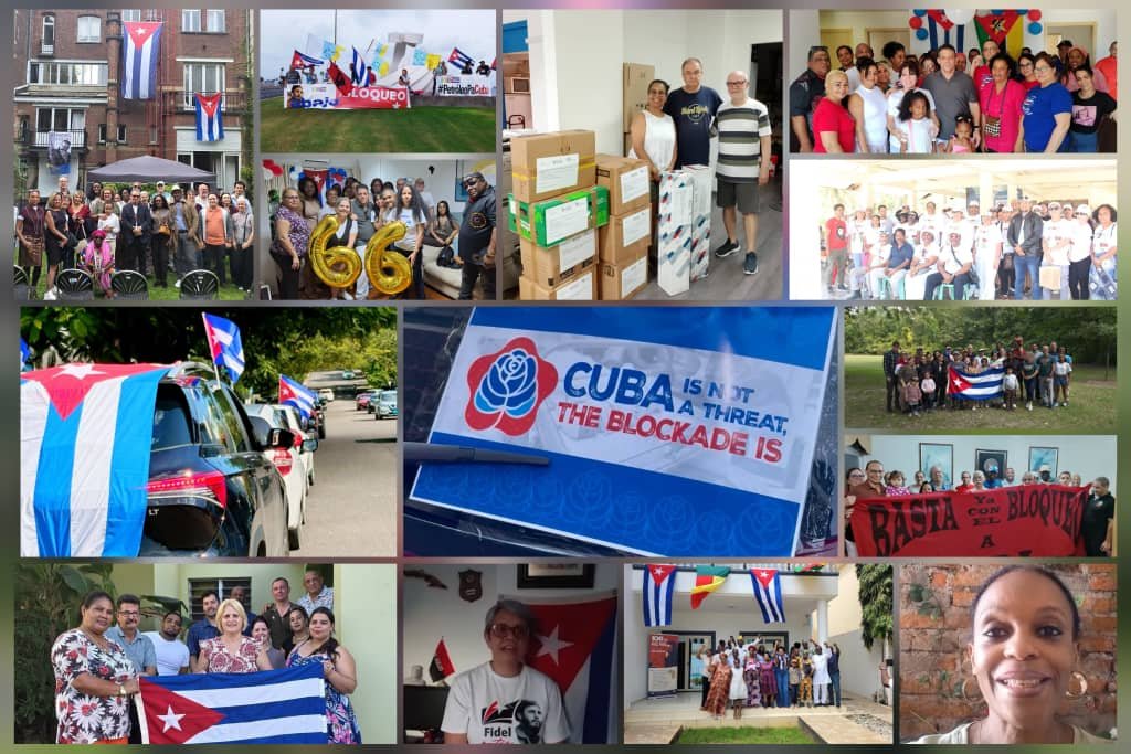 BrunoRguezP's tweet photo. Compatriotas y amigos de Cuba en más de una veintena de ciudades del mundo realizaron una nueva Jornada Internacional contra el Bloqueo. Alzaron su voz para reclamar el cese inmediato del cerco económico y energético que intenta asfixiar a nuestras familias.

Reafirmaron que #CubaNoEsUnaAmenaza El Bloqueo Sí.

#JuntosXCuba