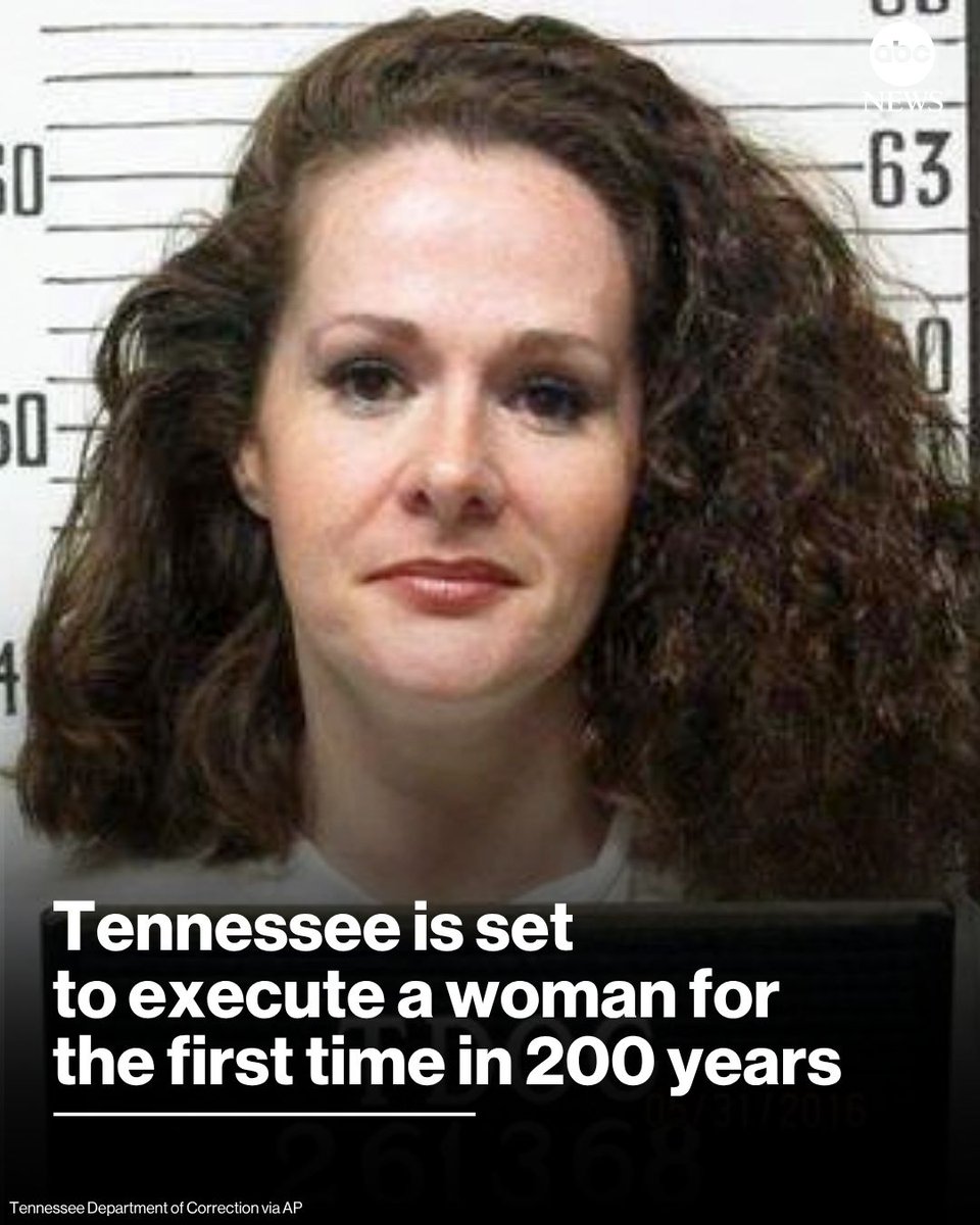 ABC's tweet photo. Christa Pike was 18 when she killed a classmate in a jealous rage and became one of the youngest women to be sent to death row.

Now 50, she is scheduled to be put to death Wednesday in what would be Tennessee’s first execution of a woman in 200 years. https://t.co/GxnEt2TFZk https://t.co/JOeQDNPTQP