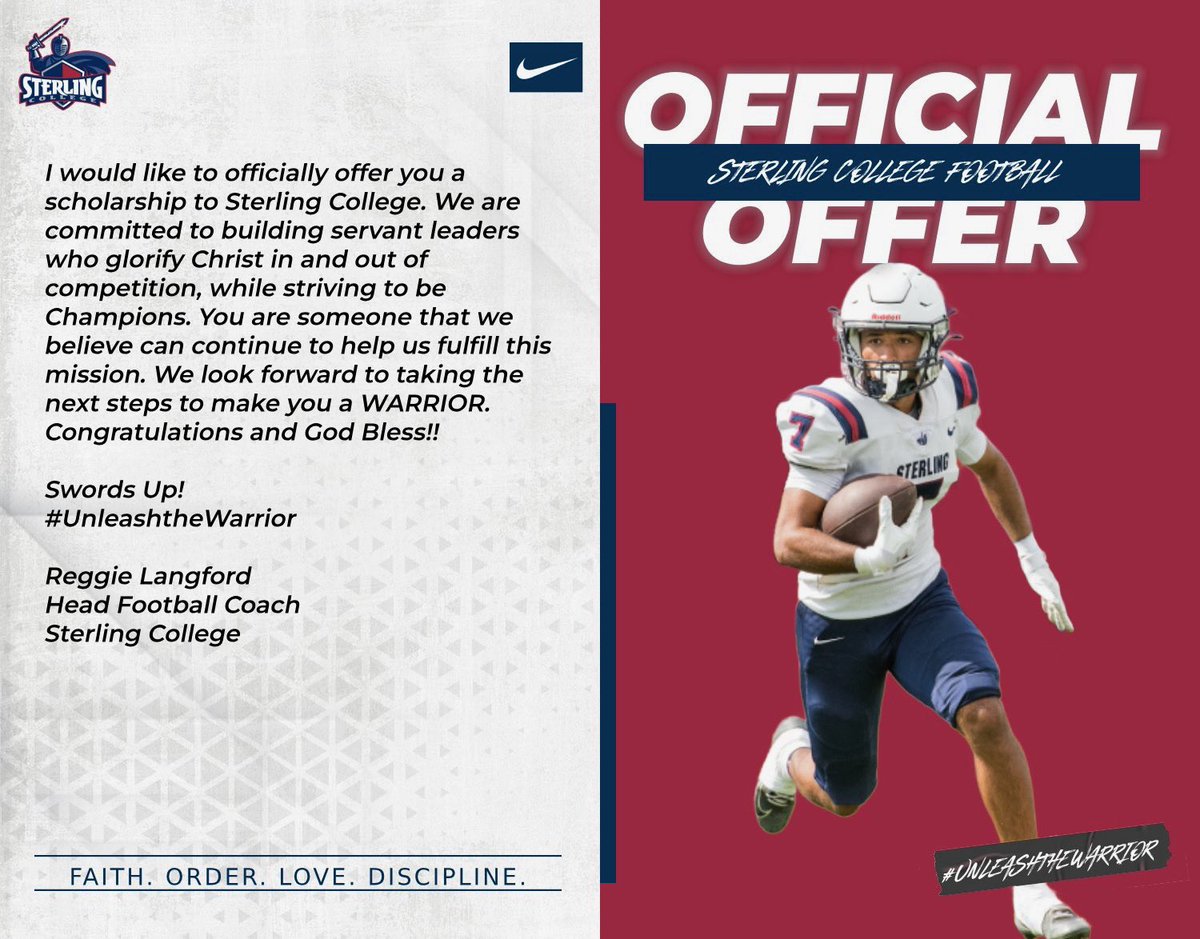 prosperisland's tweet photo. #AGTG After a great conversation with @Kennybell1125 !! I am blessed to receive an offer from @SCWarriorFB !! Let’s get to work ! @trucker89 @Kscott9983 @CoachDC940 @NGarlandFB @NGHS_Raiders https://t.co/s2e2NgAJof