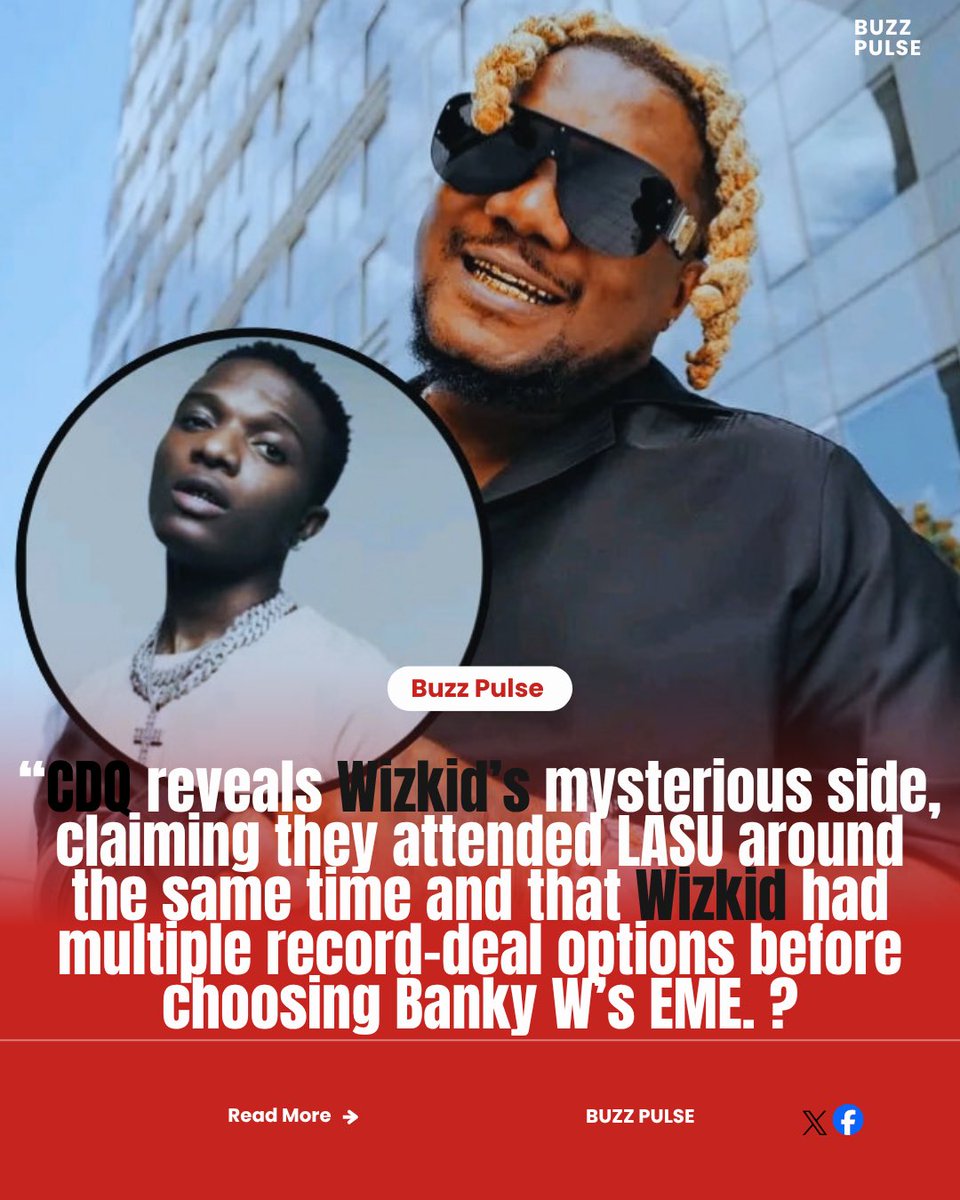 Buzzpulse1_'s tweet photo. CDQ has dismissed claims that Wizkid is uneducated, revealing that they attended LASU around the same time before Wizkid later moved to Lead City University.

He also recalled their early days together and described Wizkid as “mysterious, honestly.” — CDQ https://t.co/mlSAKN4RJC
