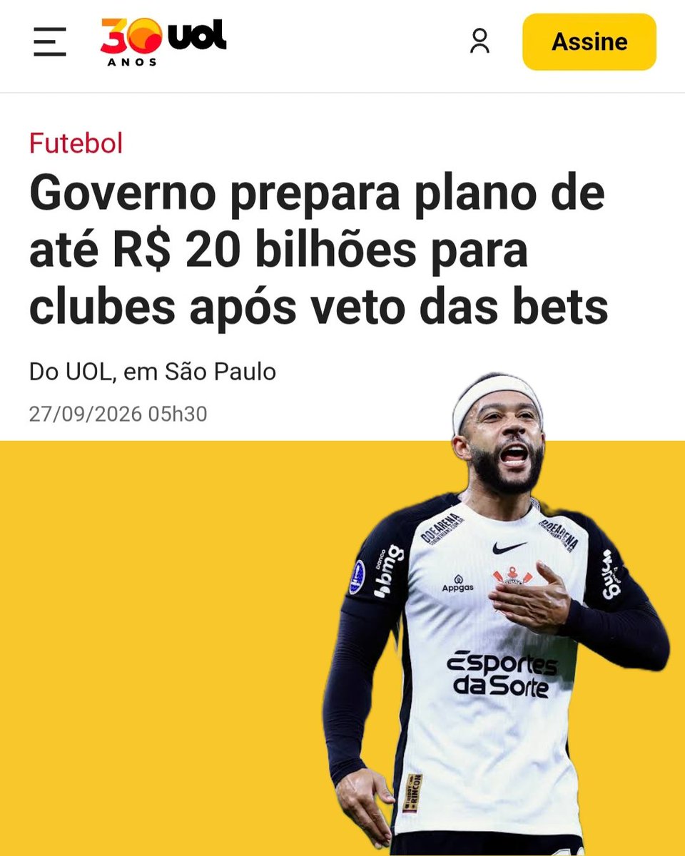 RegisRugol8154's tweet photo. O que o Governo tem que ver com clubes individados falidos que pagam salários bilionários aos supostos "astros"  do futebol. 

- O governo federal negocia com os clubes um programa de crédito de até R$ 20 bilhões para refinanciar dívidas do futebol, após a Medida Provisória (MP) que proíbe a operação de casas de apostas online no Brasil. O plano traçado tem sido chamado de Programa Nacional de Reestruturação Financeira do Futebol Profissional.