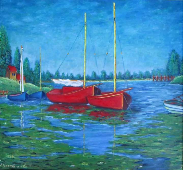 AnnaBanana62801's tweet photo. “Somos dos” 🎨 Oil on canvas, 24” × 30”, beautifully framed. A vibrant piece inspired by life on the water. 🖼️✨
#trendingart #trend #canadaArtwork https://t.co/vR3uLmCh5q