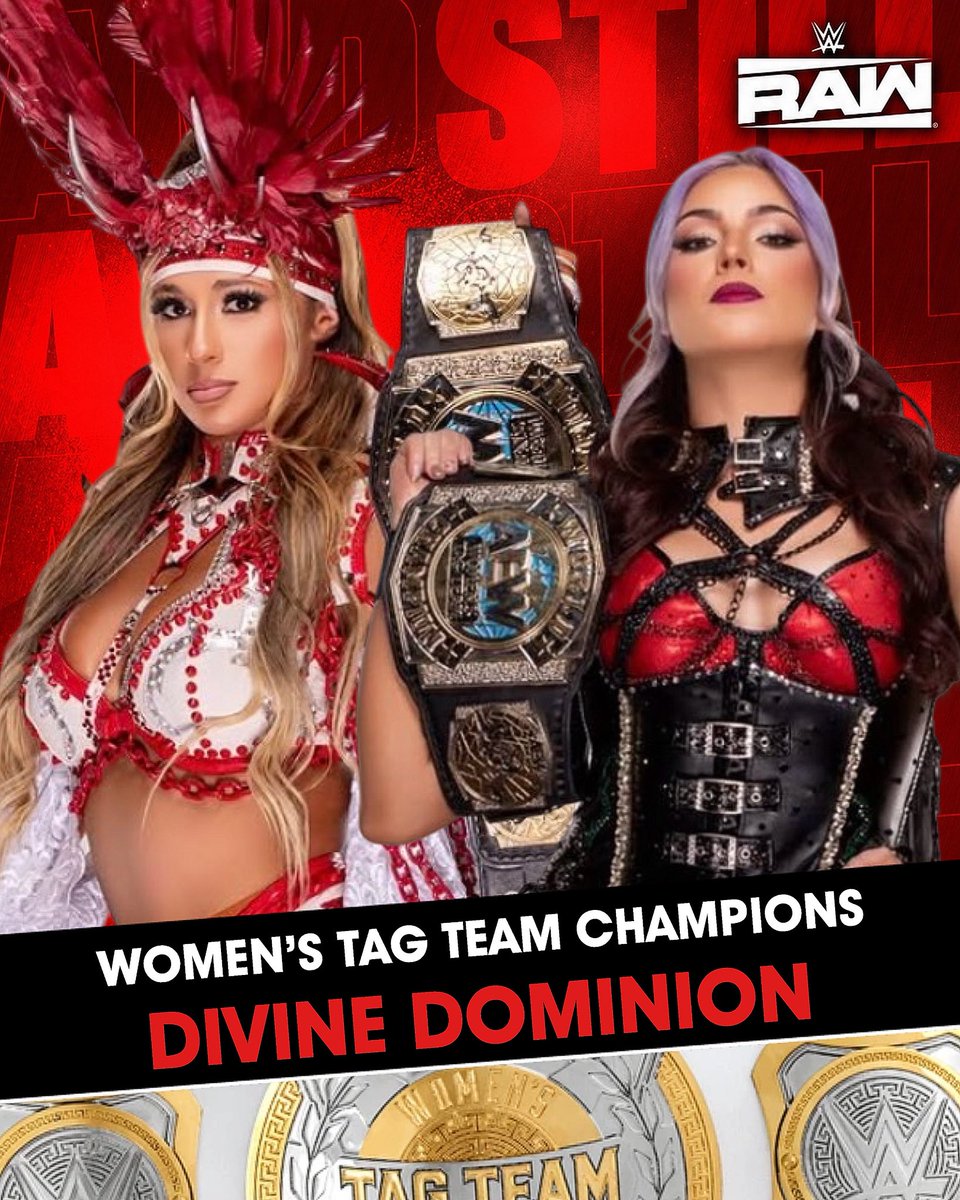 TwistedPW67's tweet photo. 💍| #ANDSTILL Just days after winning the tag titles, Megan Bayne and Lena Kross successfully defended their titles on RAW. Congrats Divine Dominion!

@envyvelour @M0NE_Z0NE https://t.co/iwzlr4ieqQ