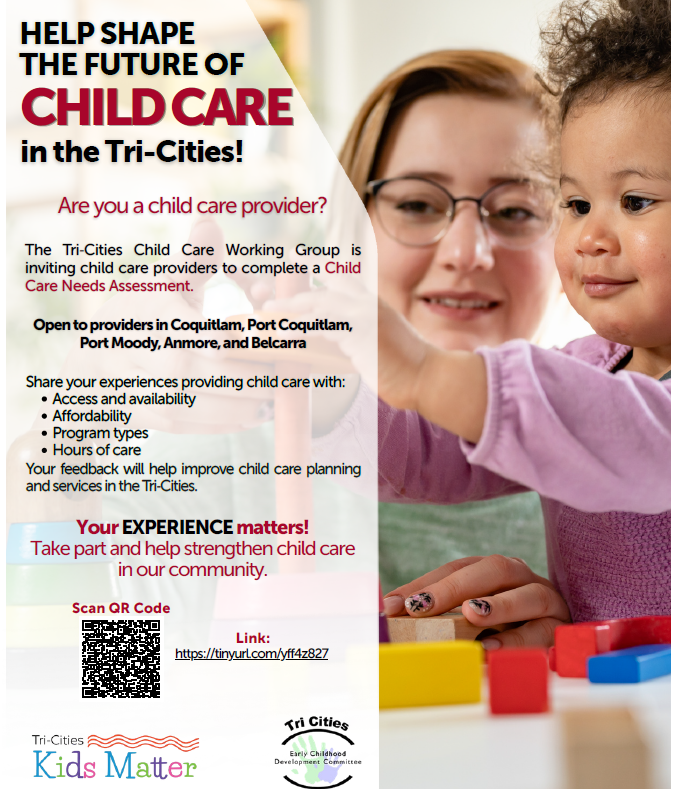 FirstCallBC's tweet photo. Tri-Cities child care survey for CC providers:
https://t.co/dCBjUTJQWT https://t.co/JXm5JrkCJ1
