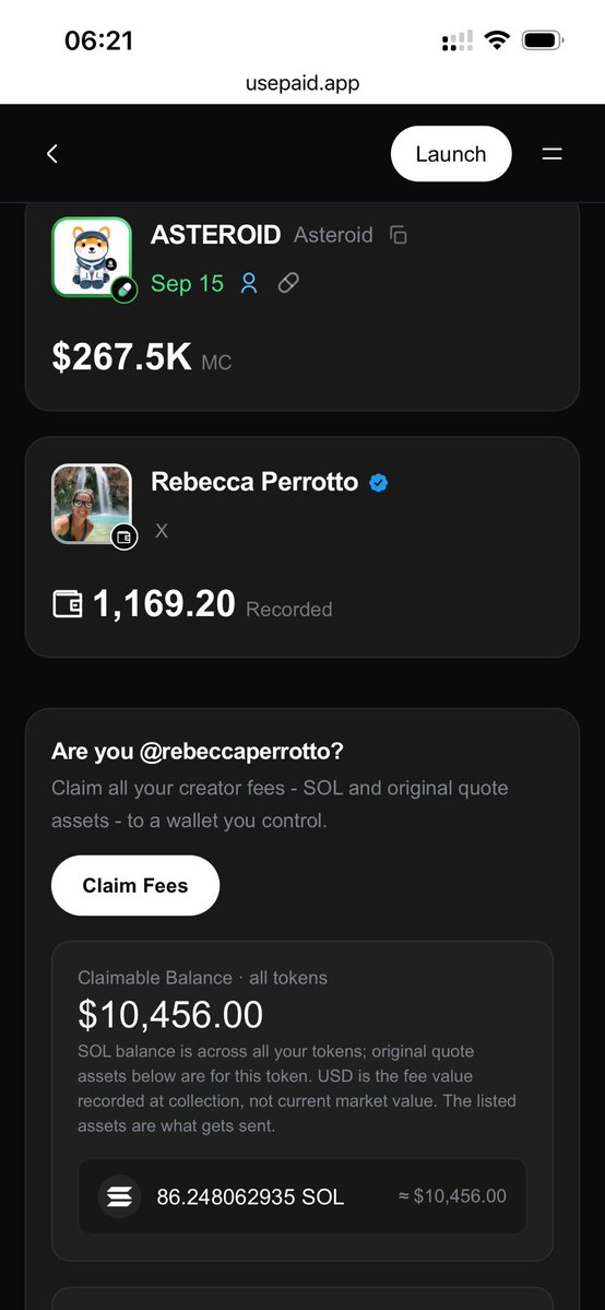 babysharkhere's tweet photo. @rebeccaperrotto @BigImpactHumans You have over $10000 to claim on UsePaid app. The other $46000 payment to your XMoney is still pending. This is the fee people donating to the token Asteroid on Paid. https://t.co/TlZFUQZxvo