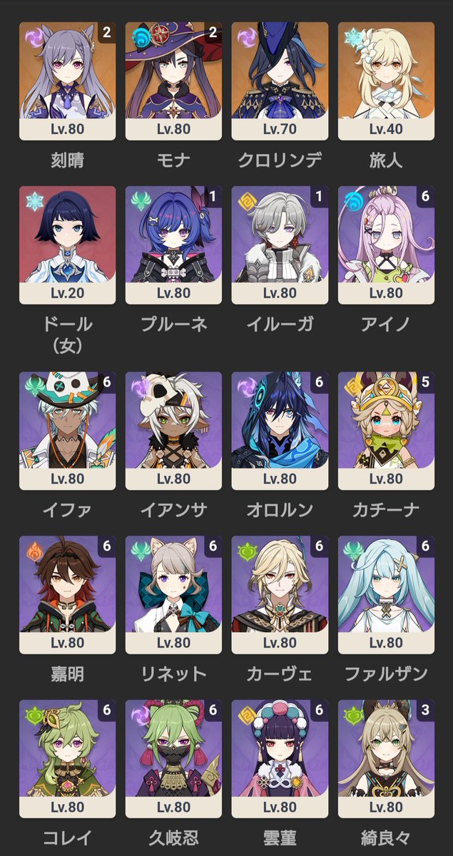 Musubi0000's tweet photo. まだまだ育成とか足りてないけど所持キャラ聞かれたりしたのでとりあえず https://t.co/X2cmjf6Hjh