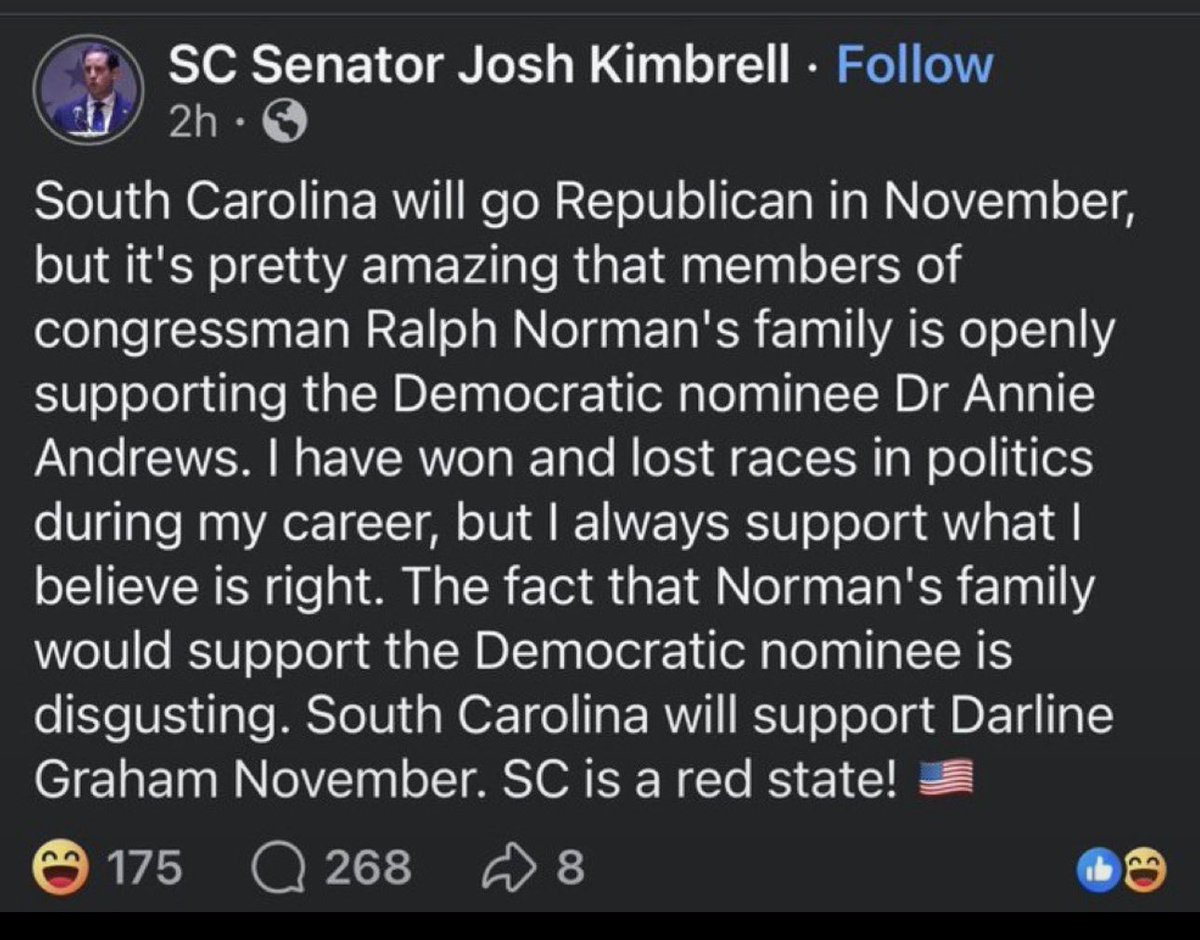WriteInRalphcom's tweet photo. Another crybaby 🤡 in the SCGOP!  Common people we gotta start draining the swamp. https://t.co/3u9sRWqwDX