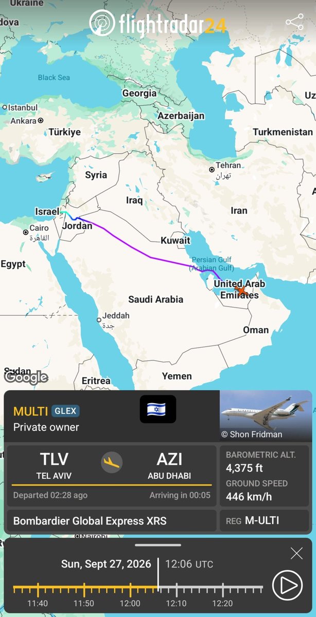 abu_____m's tweet photo. @Adelalhasanii دليل موثق لتزامن زيارة نتنياهو إلى أبوظبي (الأحد، 12:13 UTC) مع وصول طائرات رسمية وخاصة من المغرب 
✈️ 🇸🇦 طائرة خاصة إماراتية (A6-FAM) أخذت شخصاً ما من الرياض في تمام الساعة 10:00،وهبطت في أبوظبي في تمام الساعة 12:10

فهل اجتماعهم في نطاق ساعتين هي مصادفة زمنية أم اجتماع غير معلن؟ https://t.co/v3ZQabbIAV
