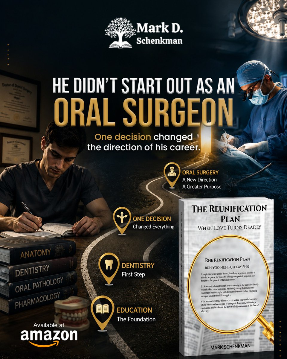 DrMarkSchenkman's tweet photo. After years in dentistry and the Air Force, Dr. Mark Schenkman found his calling in oral surgery. That journey is one part of the story in The Reunification Plan.

📖 Available now on Amazon

#TheReunificationPlan #MarkSchenkman #Memoir https://t.co/spUXJJOrtg