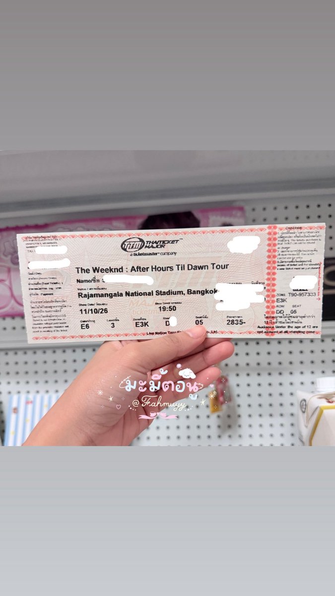Sunoo_k24's tweet photo. ปล่อยบัตรคอน the weeknd 

📌 วันที่ 11/10 โซน E3K
📌 ปล่อย 2,800 (พร้อมโอน/จองได้)
📌 นัดรับbts สยาม /สีลม/เพลินจิต
เนื่องด้วยติดธุระ วันคอนพอดี

สนใจ/ขอหลักฐานเพิ่มเติม dm ได้เลยค่า
#AfterHoursTilDawnTourBKK
#TheWeekndLivelnBangkok https://t.co/bXOZ0M6Fd6