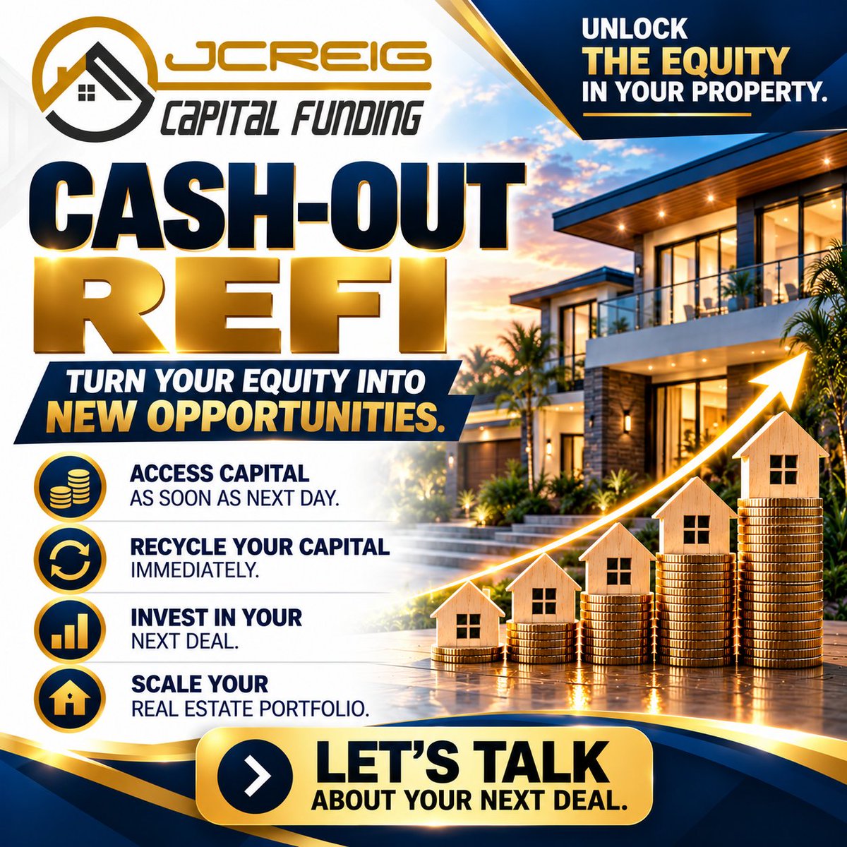 jcreigcapital's tweet photo. Looking to unlock capital from an investment property? A Cash-Out Refinance may help you access equity to reinvest, fund your next deal, or grow your real estate portfolio.

https://t.co/7KGNF549Dq 

#RealEstateInvesting #CashOutRefi #PrivateLending #RealEstateInvestors https://t.co/pcki7bucn5