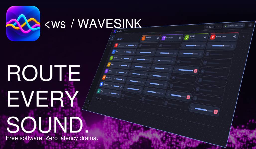 calmasacow's tweet photo. WaveSink groups apps, routes hardware, and builds independent Personal / Stream / Chat mixes.
Built on Omarchy with full theme support. 

Wave Link 3 style matrix workflow, on Linux. 
Same grid. Your mix, their mix.
https://t.co/5gea39kZF9
https://t.co/cj5UJ6MeBI https://t.co/XSqMEPIrxP