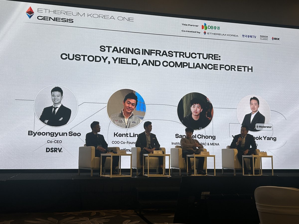 get_optimum's tweet photo. 📸 @ethereumkoreaio Genesis yesterday was awesome!
Catch us tonight co-hosting CODED with @googlecloud, @FourPillarsFP, LINE NEXT, @Auros_global, and an all-star speaker lineup. https://t.co/w6aEIOq8oU