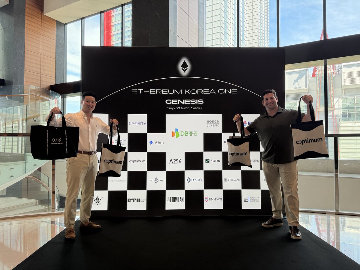 get_optimum's tweet photo. 📸 @ethereumkoreaio Genesis yesterday was awesome!
Catch us tonight co-hosting CODED with @googlecloud, @FourPillarsFP, LINE NEXT, @Auros_global, and an all-star speaker lineup. https://t.co/w6aEIOq8oU