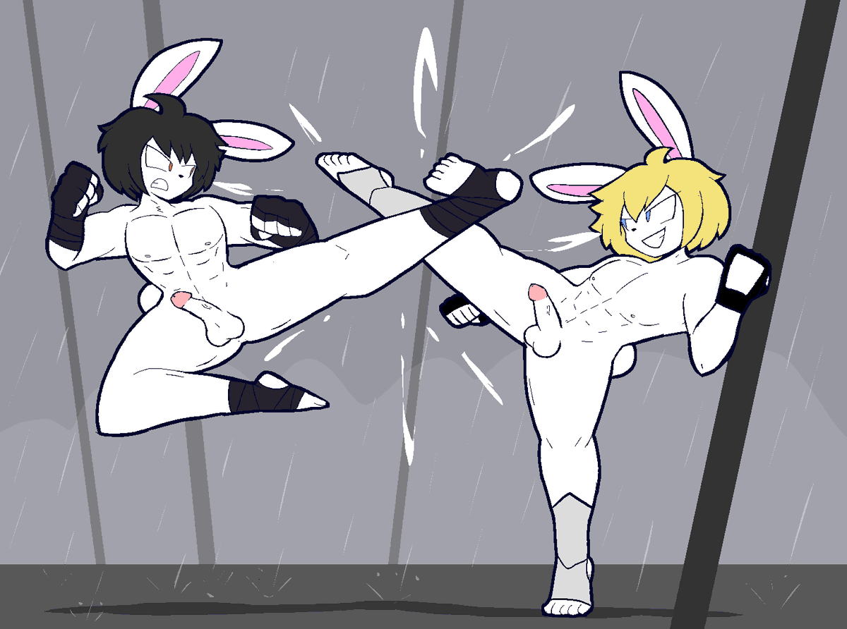 Usagibun1's tweet photo. rabbit males battle :>
pic for an anonymous supporter https://t.co/6bxtt2c6GQ