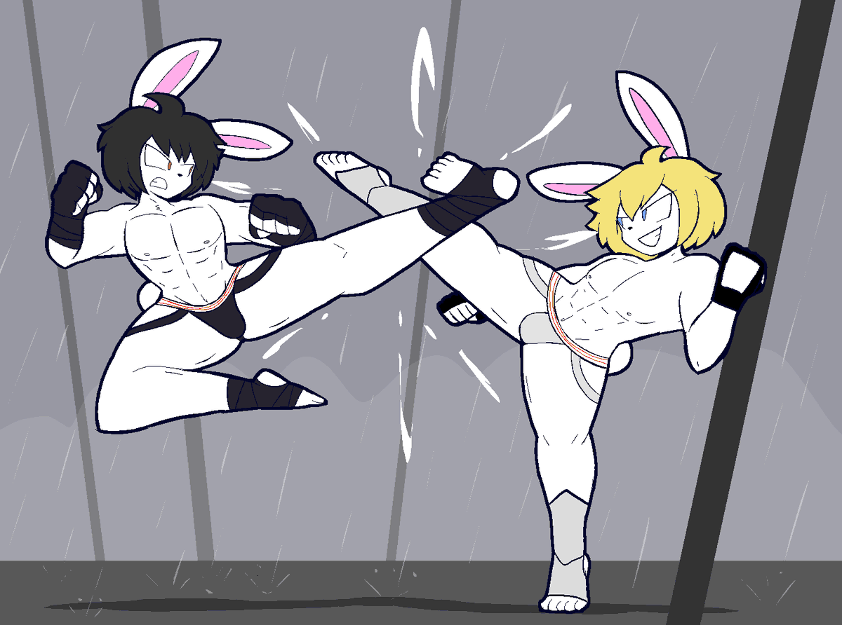 Usagibun1's tweet photo. rabbit males battle :>
pic for an anonymous supporter https://t.co/6bxtt2c6GQ