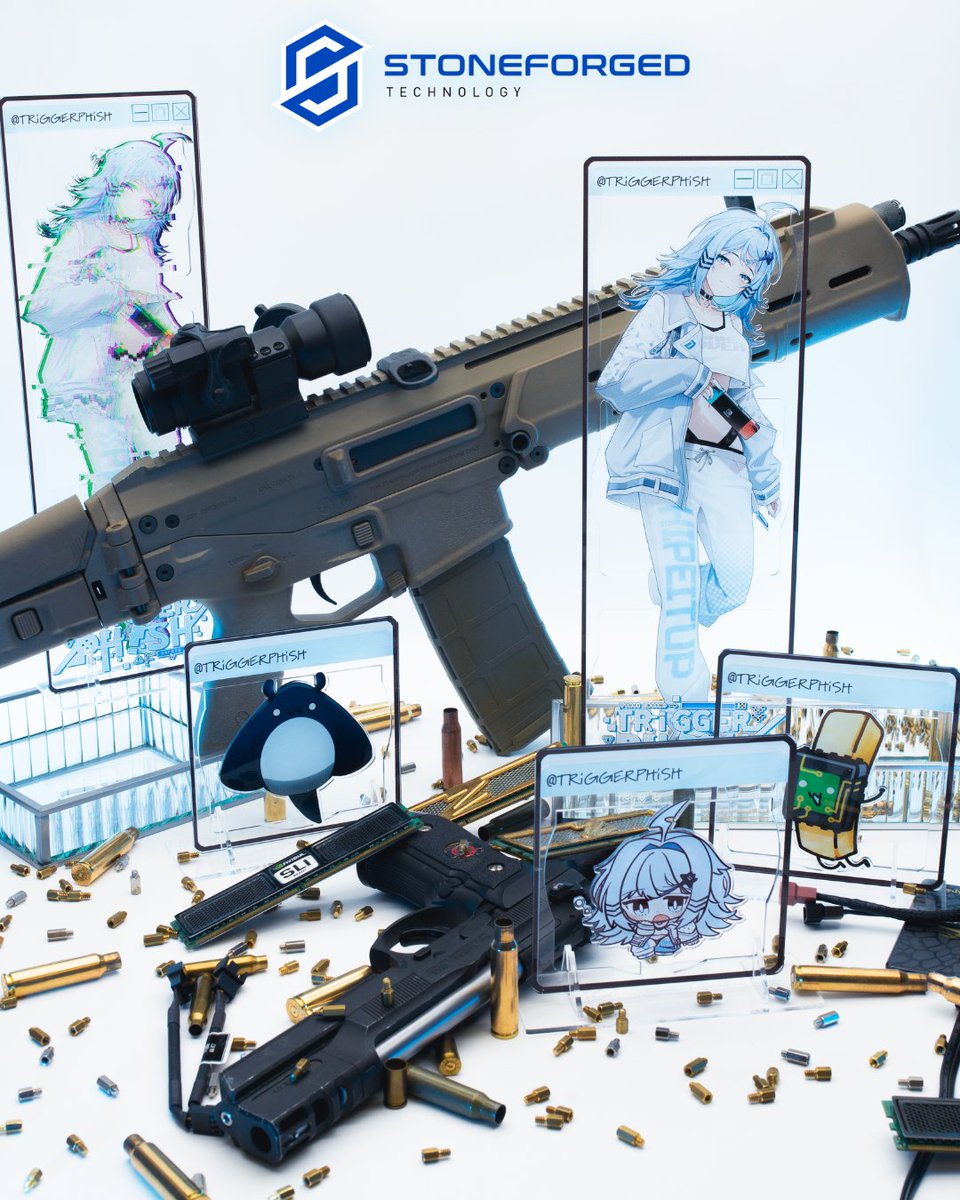 TRiGGERPH1SH's tweet photo. ❰❰❰ PC CASE & FAN COVER COLLAB WITH STONEFORGED ❱❱❱

it's finally here! 🎮🌊
remember my cool custom PC case created by @StoneforgedT ? 

well, now you can grab one for yourself! check out the cool glass panels that are UV-printed, so they won't peel off OR fade!! you can also swap out the glass panels and display them on your wall! 🦈

the case itself is BEAUTIFUL with a nice big airflow layout and clean cable management, so you can stick your Phish plush or standee inside!! 🤩

you can also decorate the fans with these super cool fan covers! or use them as a standee or even a fridge magnet.....

so so so happy with how this collection turned out and so honoured to be able to get my first collab case! 🥹

you can get 10% off any of these items using code PHISH at checkout!!! 💙

🔗⬇️