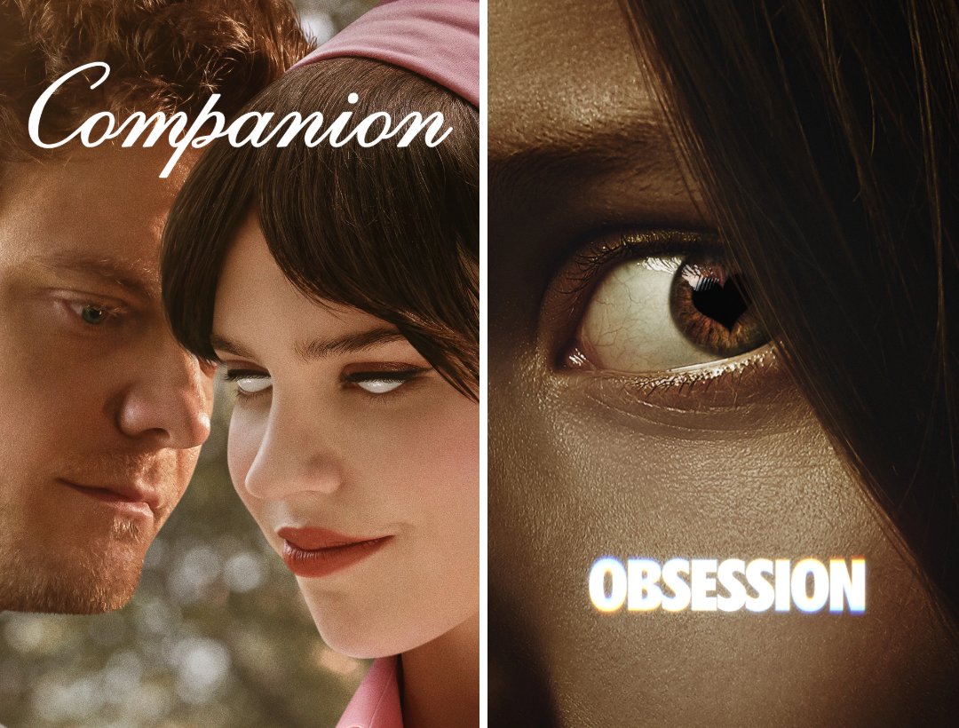 HorrorCarnival's tweet photo. COMPANION (2025) vs. OBSESSION (2026)

Love can be a dangerous thing. Which one gets your vote? https://t.co/TiVvcqSSUh