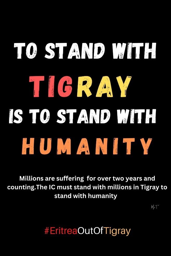ShewitHzkias1's tweet photo. Day: 2155 #TigrayGenocide
Let's be the voice 4 z voiceless z people of Tigray #አዮና_አይንረብርብ
#PeaceForTheWorld‼️
#TigrayISCalling
#NeverGiveUp on #Tigray
#ድምጺውፁዕህዝቢይሰማዕ
#ጠመተናብህዝቢና
#SaveTigray
All eyes on Tigray ‼️
All eyes on Tigray ‼️ https://t.co/VJN6aiAmVy