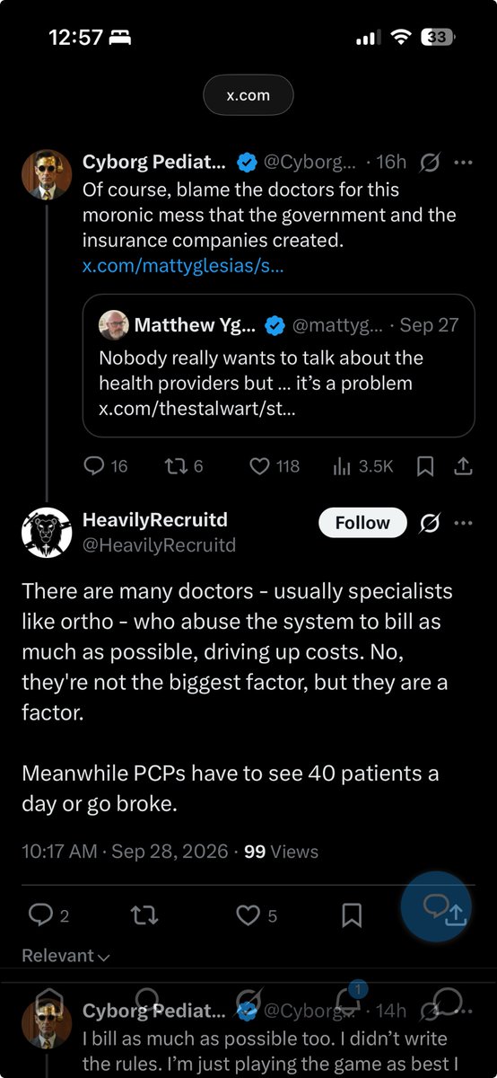 GoldenAspen1492's tweet photo. My dad was an internist and a pediatrician, and he saw 50-60 people day on average. In the winter he’d see between 75-80. His highest was 93. One RN and 3-4 other staff members. 

He also rounded in the hospital twice daily, was on call bi-weekly, and answered calls after hours. https://t.co/bB0QoLHmTJ