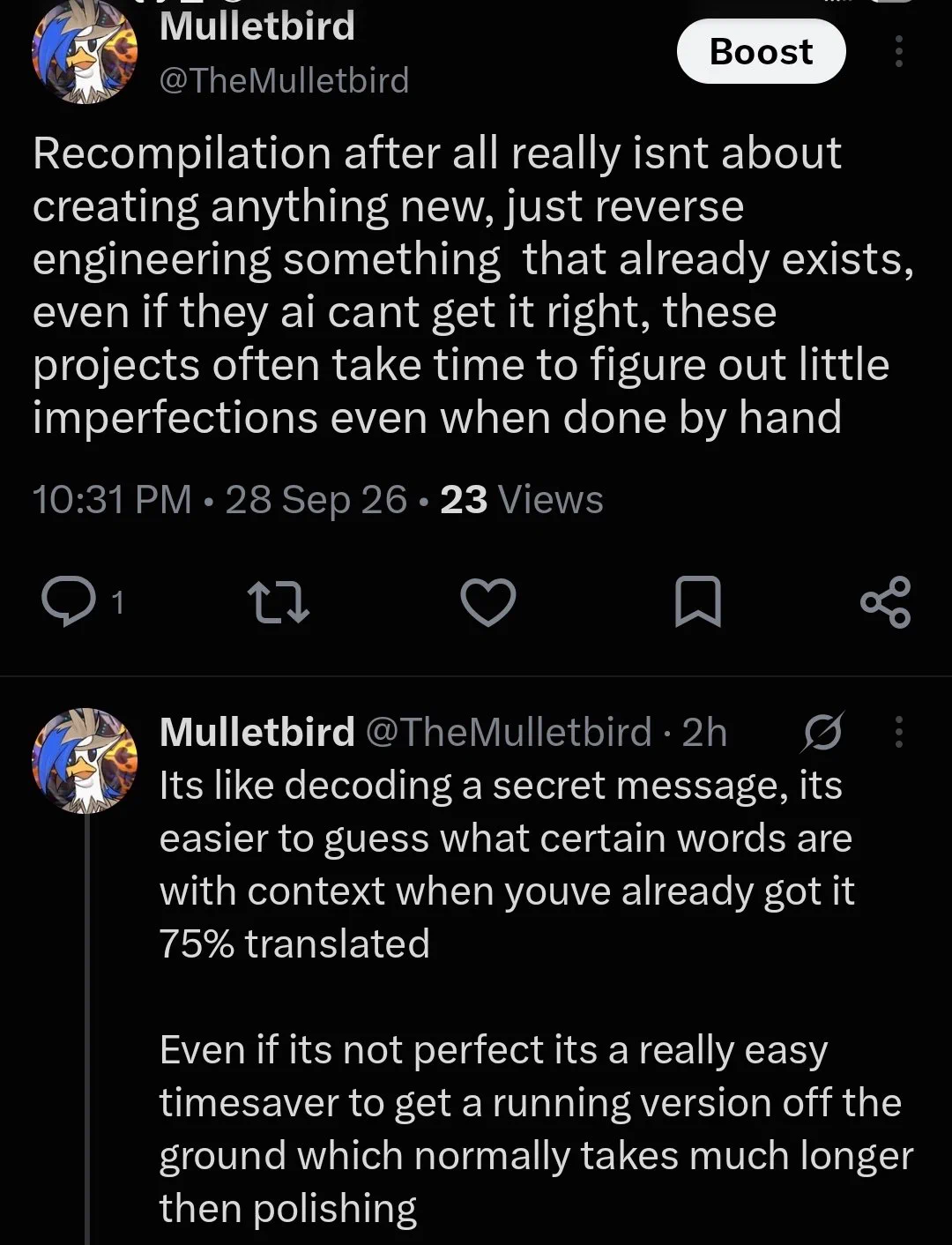 Mulletbird on X: 