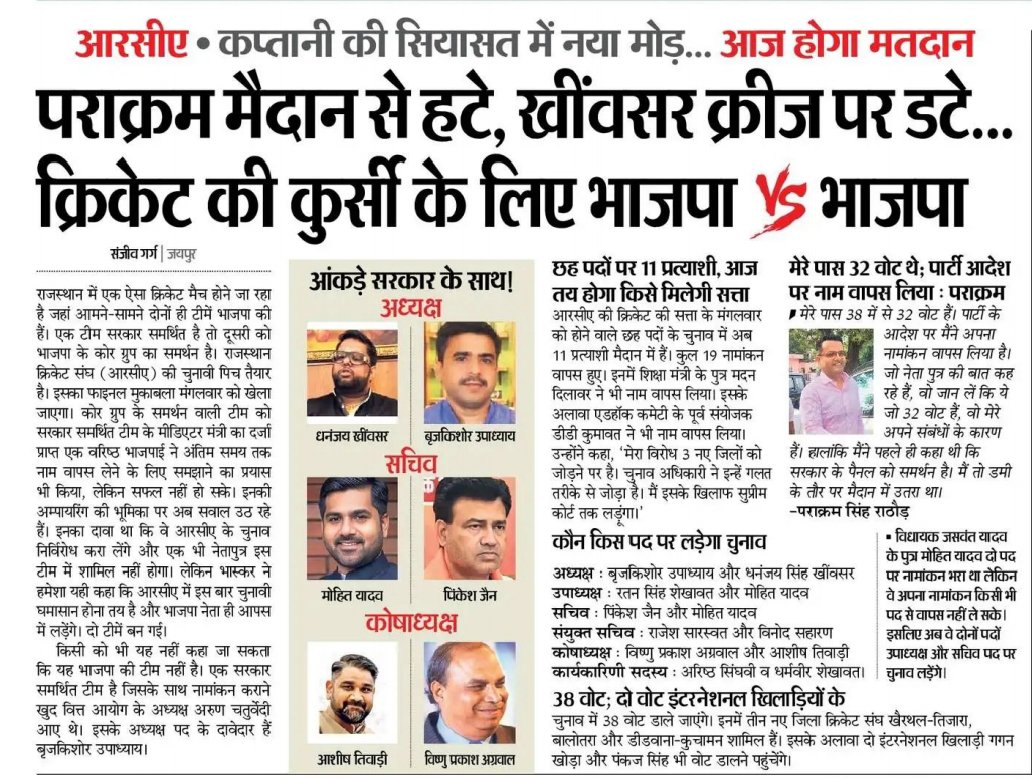 urvashippd3l's tweet photo. आरसीए चुनाव: क्रिकेट के मैदान में सियासत का दांव। 🏏⚔️
राजस्थान क्रिकेट की कमान के लिए ���ाजनीतिक परिवारों की एंट्री ने मुकाबले को दिलचस्प बना दिया है।
#RCAElections #RajasthanCricket #SportsPolitics https://t.co/zQyGJjEWrv