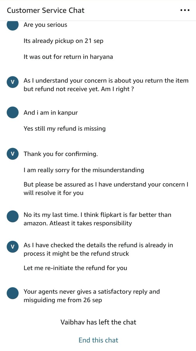 Akhil6009's tweet photo. Return picked up by delhivery on 21 Sep. Since 26 Sep, it shows “Out for Return to Seller” but is marked unsuccessful every day. My refund is stuck, and your support gives a different answer every time. Resolve this instead of giving changing dates. @amazon @amazonIN https://t.co/gV6A5Wv6JO