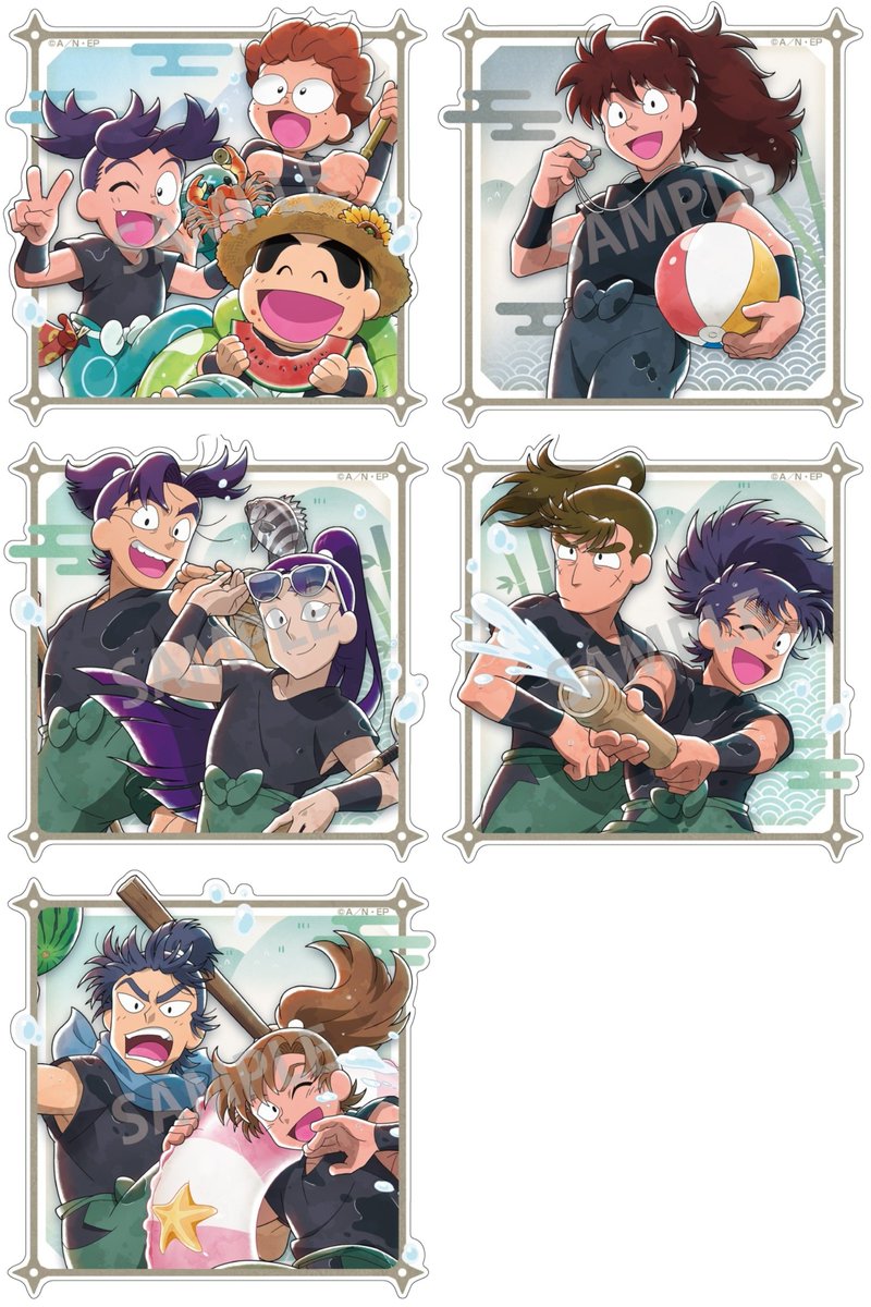 nintama_goods30's tweet photo. 『忍たま乱太郎』描き下ろしイラスト「はじける笑顔！全力水遊び大作戦の段」グッズがアニメイトにて予約開始！

ご予約はこちら▼
https://t.co/taGNYJtQgE https://t.co/n5UNYYAqZa