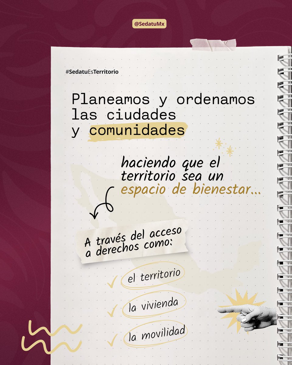 SEDATU_mx's tweet photo. ¡Somos territorio!

Implementamos acciones como la construcción de viviendas y espacios públicos, la regularización de la propiedad, el ordenamiento de las ciudades, la creación de normativas para una movilidad segura y el acceso a los derechos agrarios.

#SedatuEsTerritorio https://t.co/1nWhScydqw
