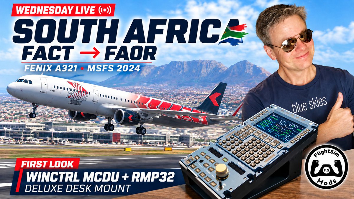 TubeSim's tweet photo. LIVE | New Gear - FlightSimMods WINCTRL MCDU &amp; RMP Desk Mount | South Africa Fenix A321 | MSFS 2024 #MSFS2024 #FenixA321 #FlightSimMods
https://t.co/5ywW1mNFr9 https://t.co/08OKncr6QX